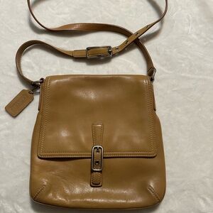 Vintage Coach Tan Leather Crossbody Bag